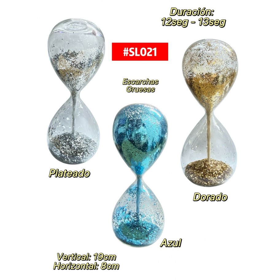 RELOJ DE ARENA ESCARCHAS #SL021 P.U