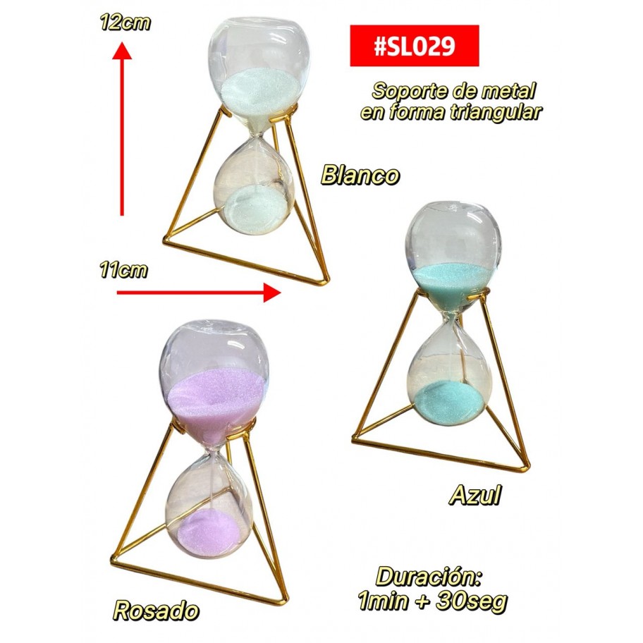 RELOJ DE ARENA CON SOPORTE DE METAL #SL029 P.U