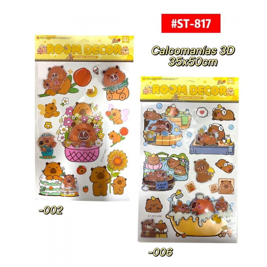 CALCOMANIA 3D CAPYBARA #ST-817