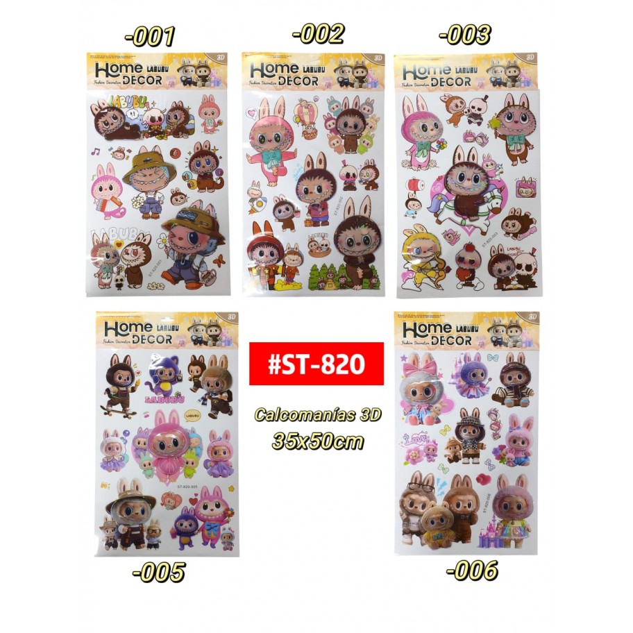 CALCOMANIA 3D LABUBU #ST-820