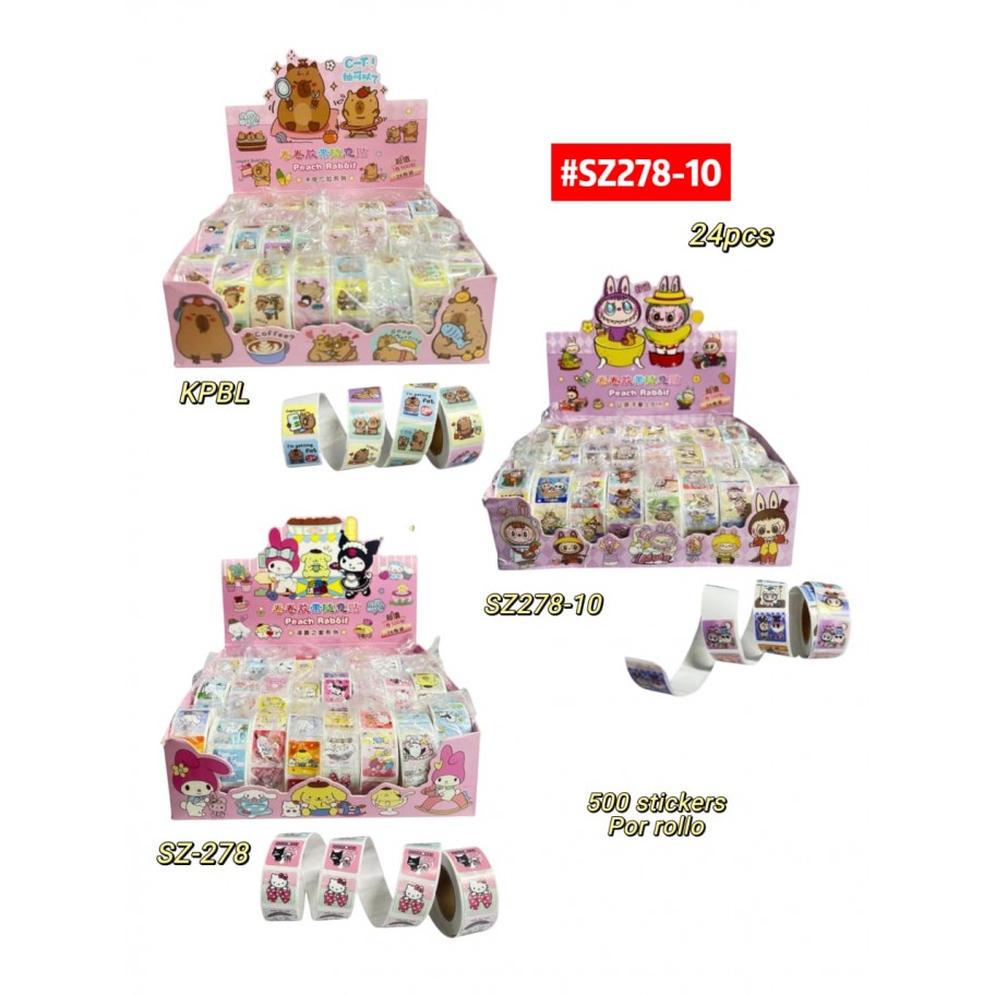 STICKERS *24 LABUBU/CAPYBARA/SANRIO #SZ278-10