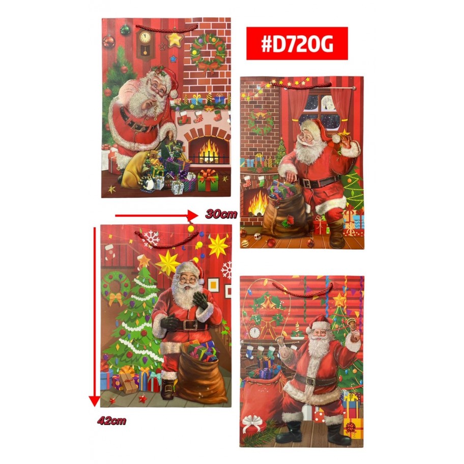 BOLSAS GRANDES DE REGALO NAVIDEÑA 12uds #D720G