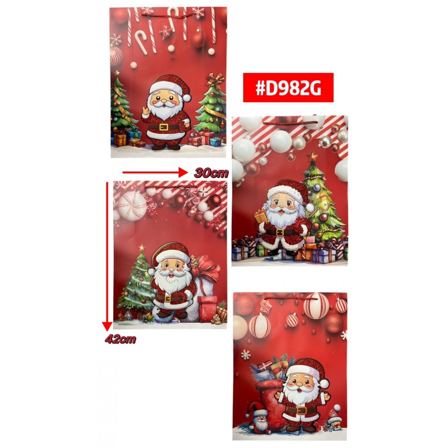 BOLSAS GRANDES DE REGALO NAVIDEÑA 12uds #D982G
