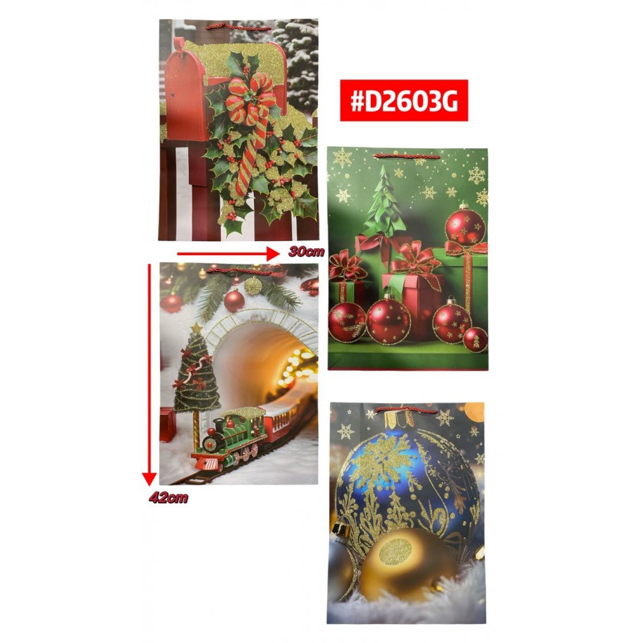 BOLSAS GRANDES DE REGALO NAVIDEÑA 12uds #D2603G