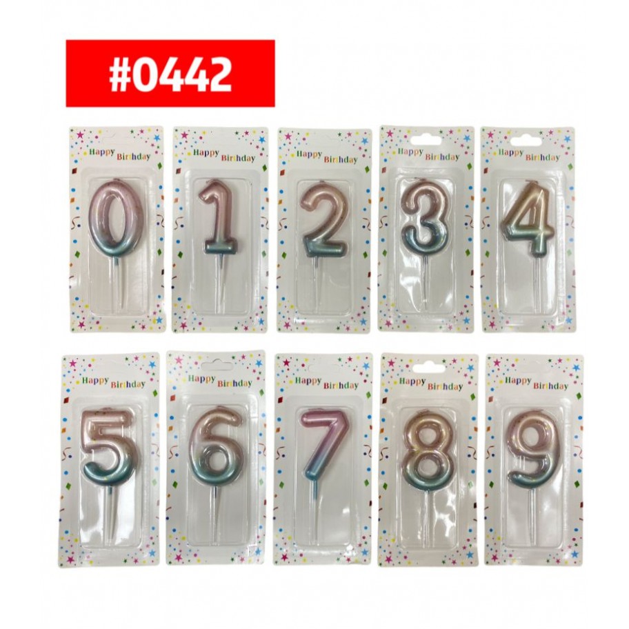 VELA NUMERO BICOLOR #0442