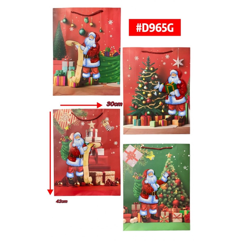 BOLSAS GRANDES DE REGALO NAVIDEÑA 12uds #D965G