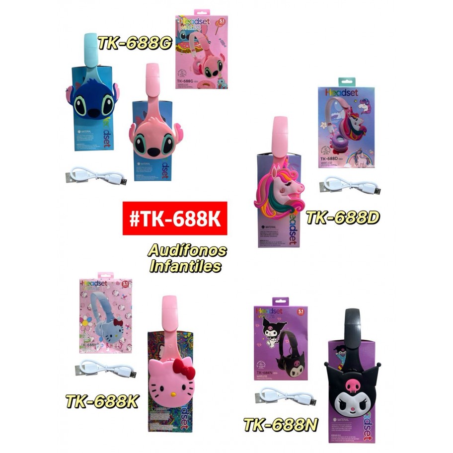 AUDIFONOS INFANTIL #TK-688K P.U