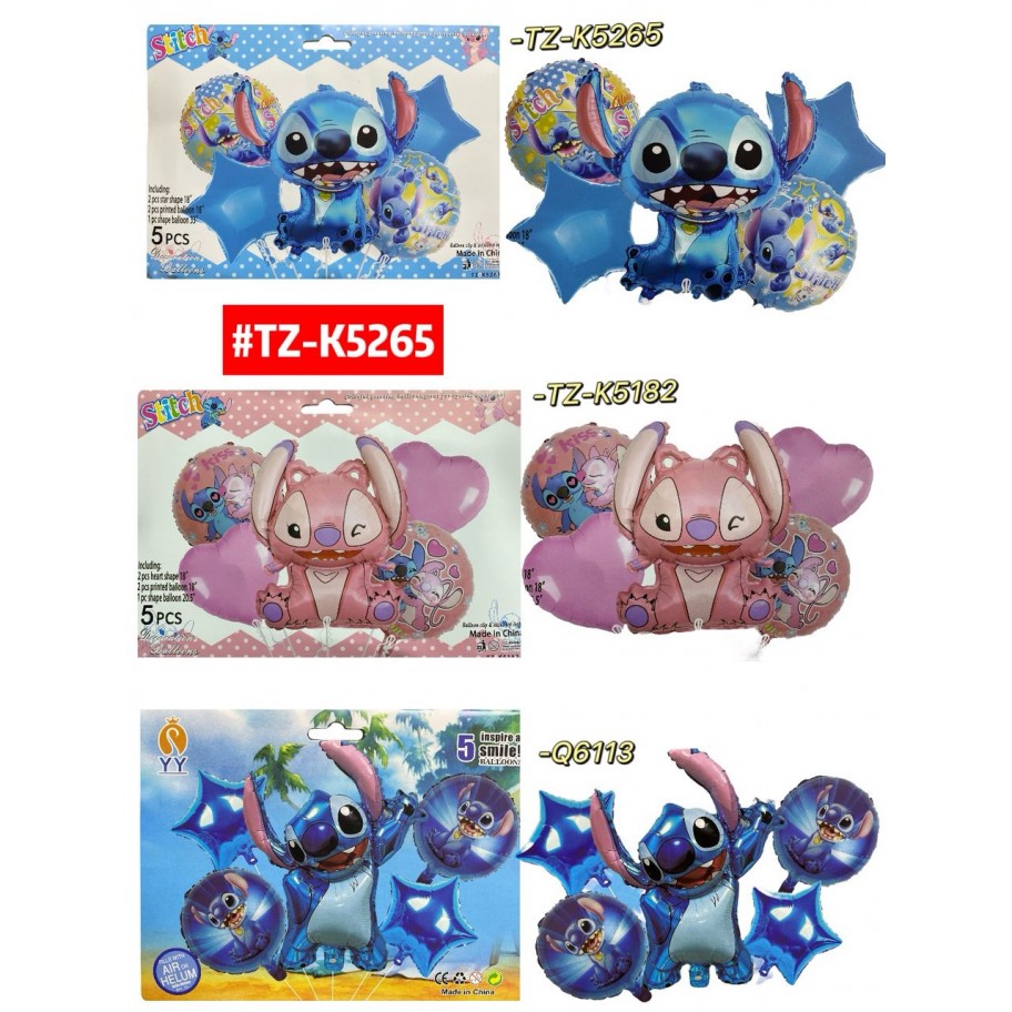 KIT DE GLOBOS STITCH 5pcs #TZ-K5265