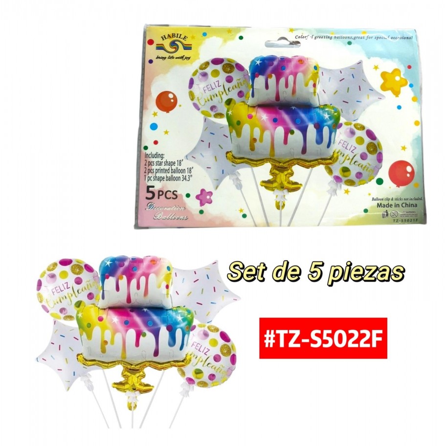 SET DE GLOBOS TORTA 5pcs #TZ-S5021F