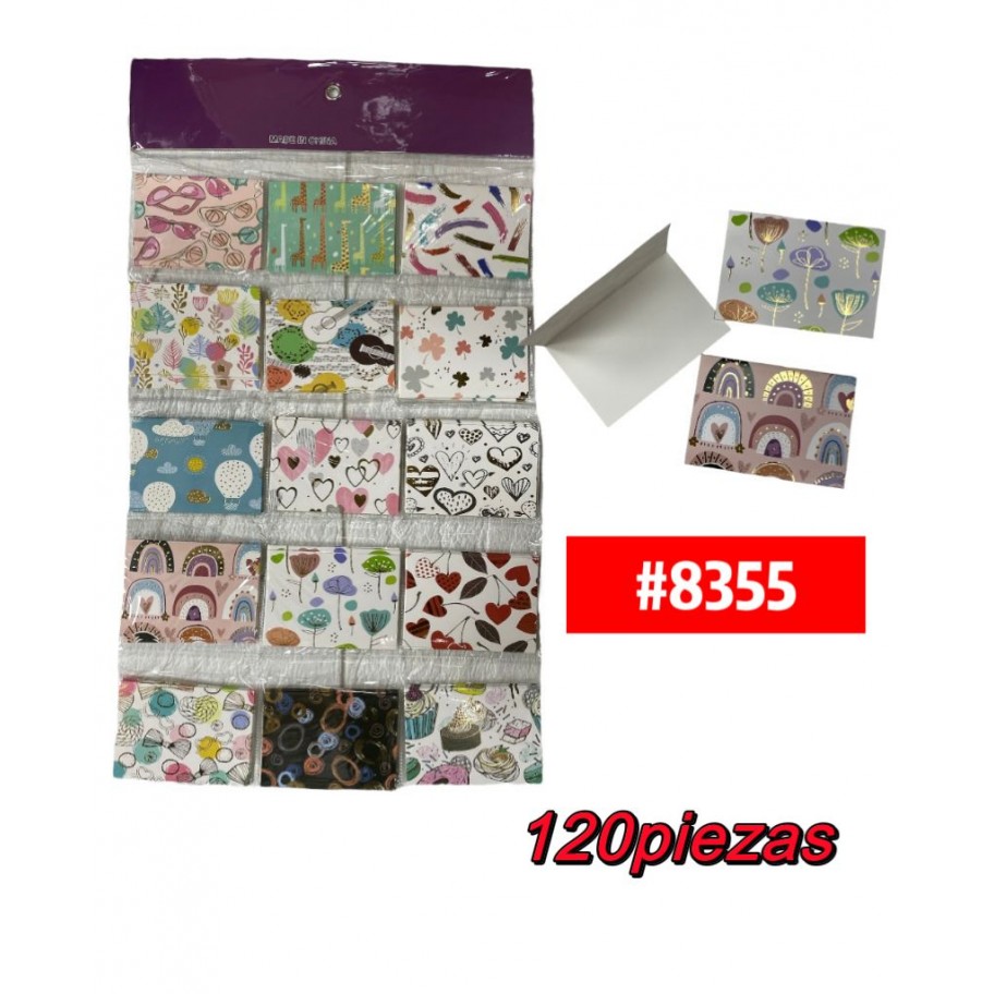 TARJETAS DE REGALO RECTANGULAR 120uds #8355