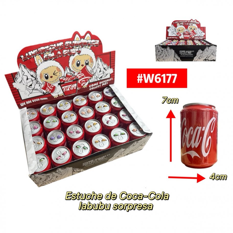 ESTUCHE COCA-COLA CON LABUBU SORPRESA #W6177 P.U