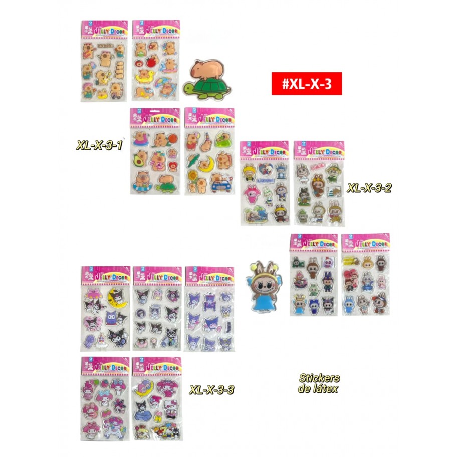 STICKERS CAPYBARA/SANRIO/LABUBU #XL-X-3 P.U