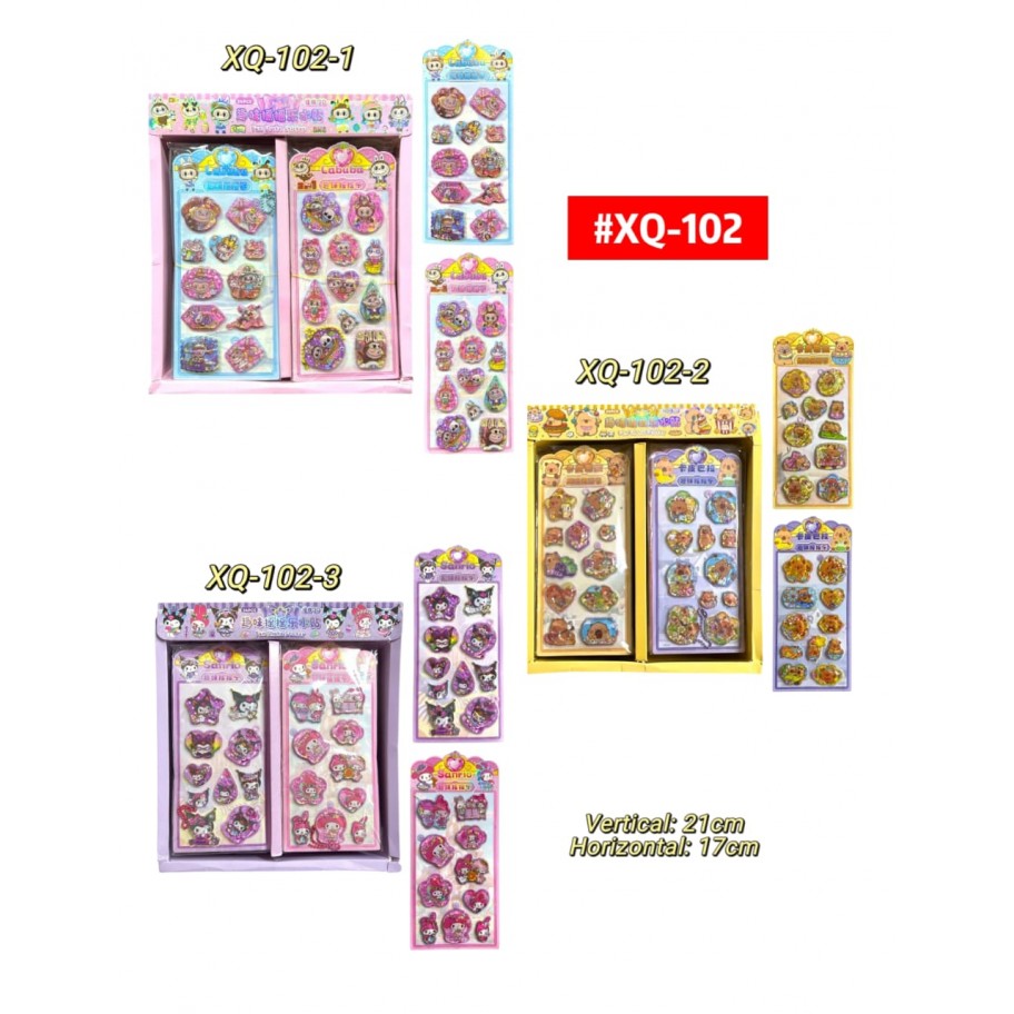 STICKERS DE AGUA LABUBU/CAPYBARA/SANRIO #XQ-102