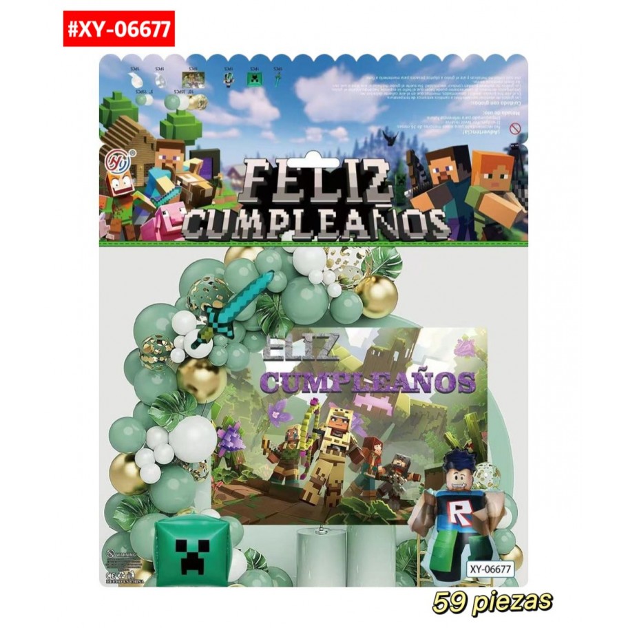 SET DE GLOBOS MINECRAFT #XY-06677