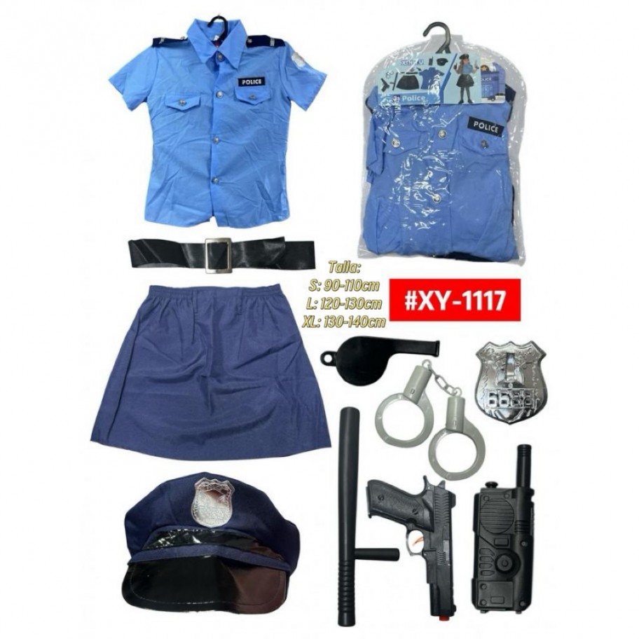 DISFRAZ POLICIA CON FALDA #XY-1117
