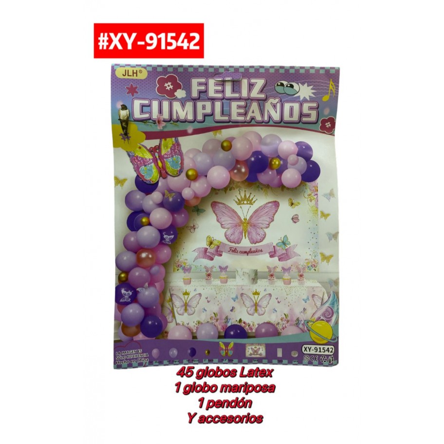 SET DE GLOBOS FELIZ CUMPLEAÑOS #XY-91542