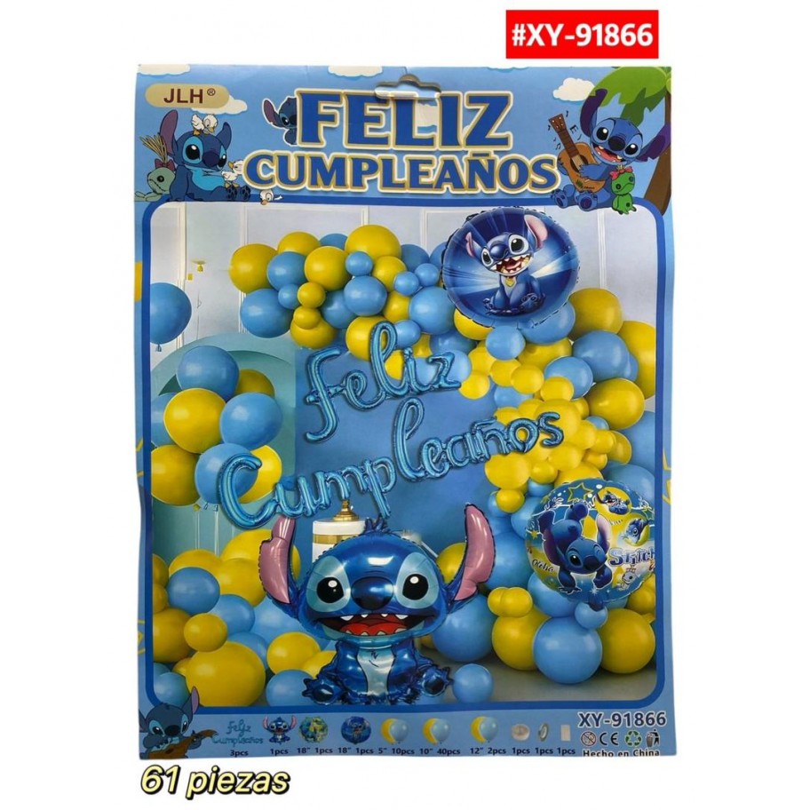 SET DE GLOBOS STITCH #XY-91866
