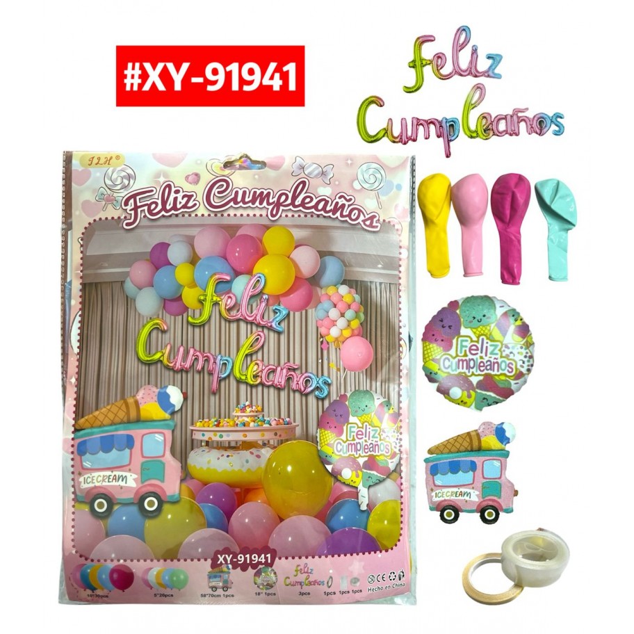 SET DE GLOBOS HELADERIA #XY-91941