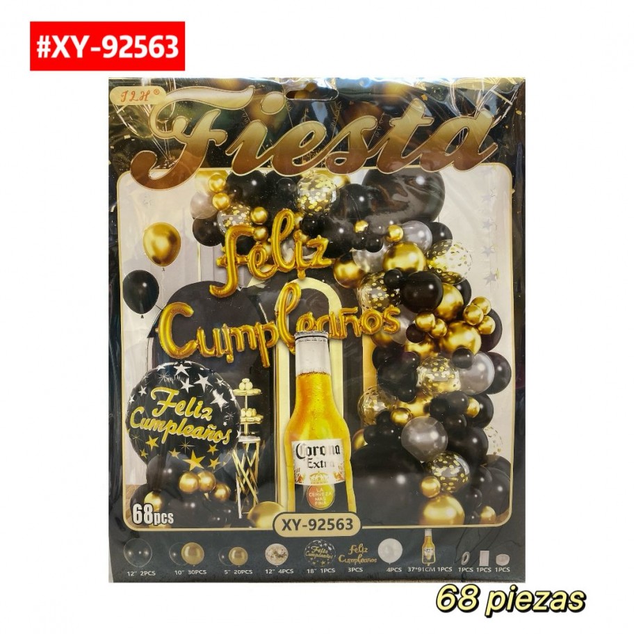 SET DE GLOBOS FELIZ CUMPLEAÑOS #XY-92563
