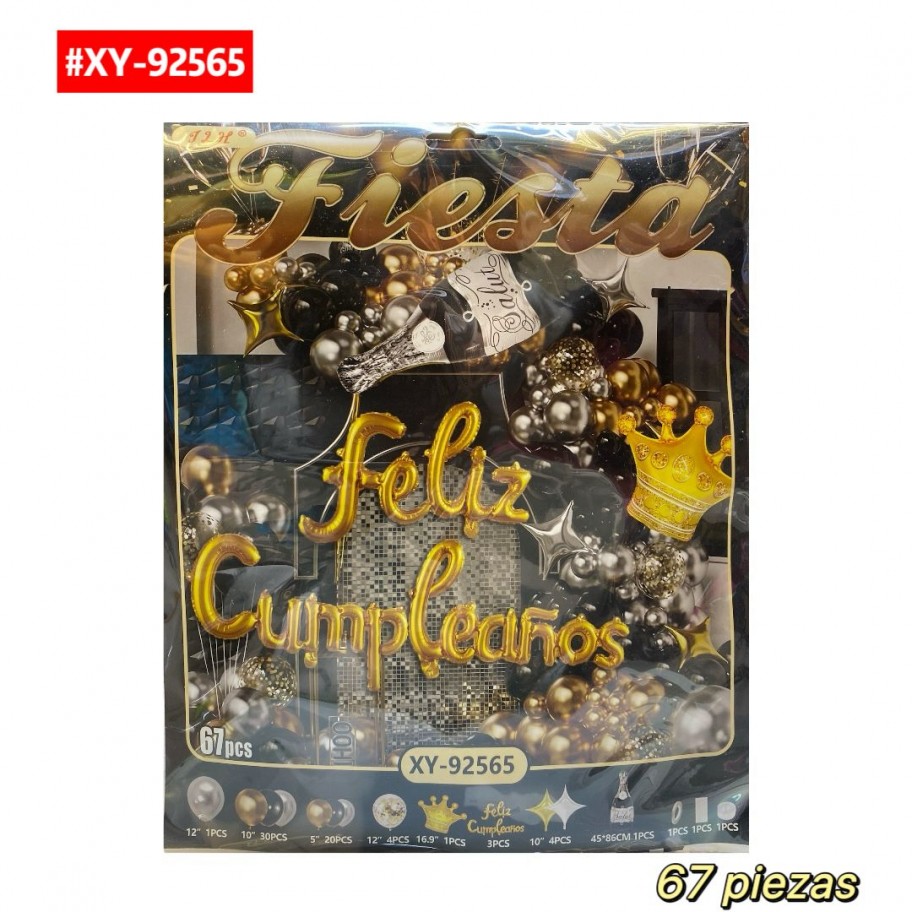 SET DE GLOBOS FELIZ CUMPLEAÑOS #XY-92565