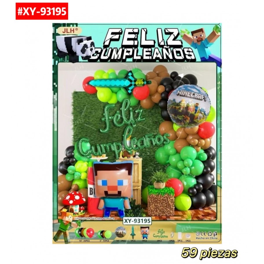 SET DE GLOBOS MINECRAFT #XY-93195