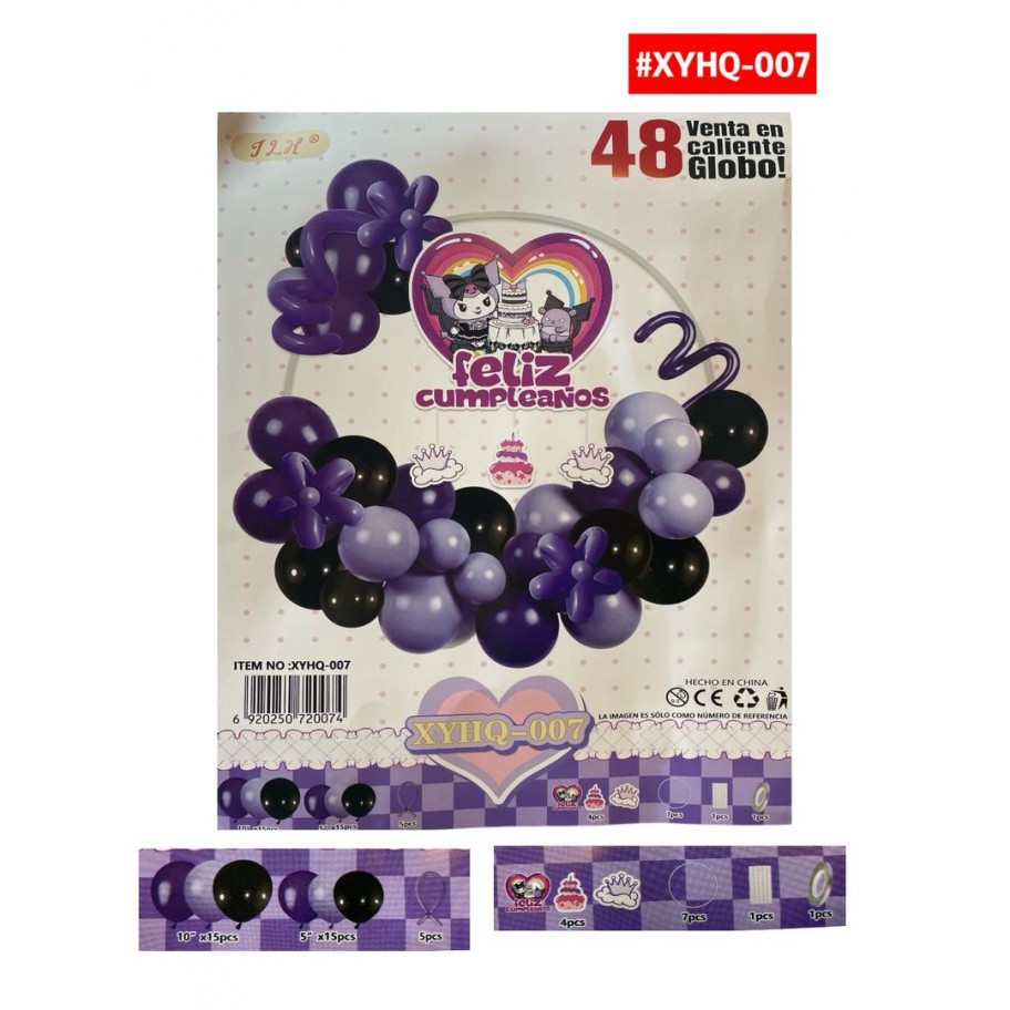 SET DE GLOBOS KUROMI CON BASE #XYHQ-007