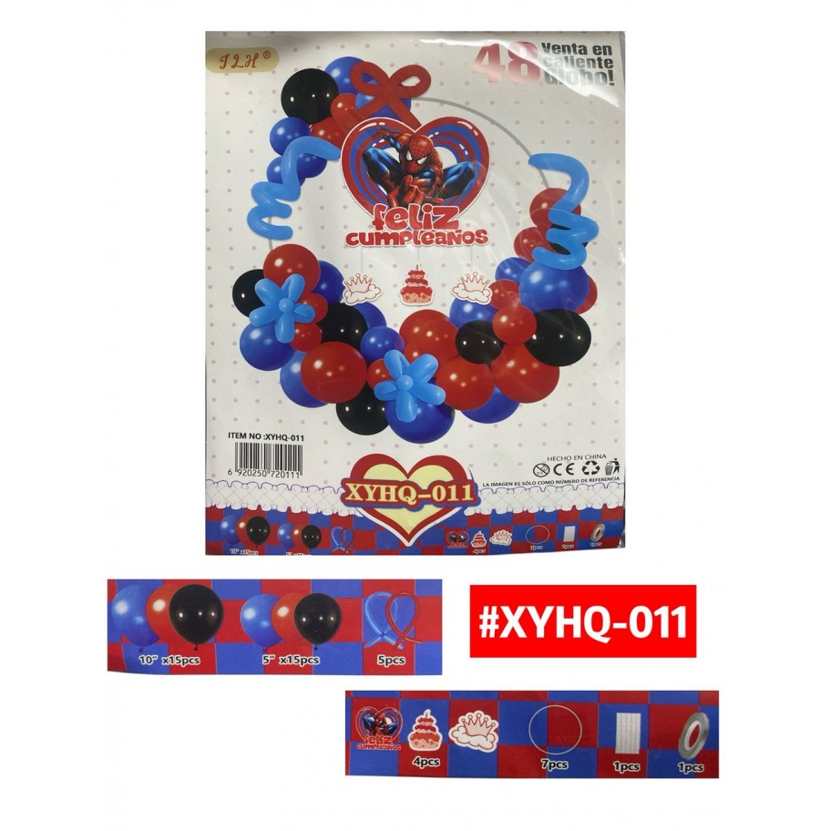 SET DE GLOBOS SPIDERMAN CON BASE #XYHQ-011