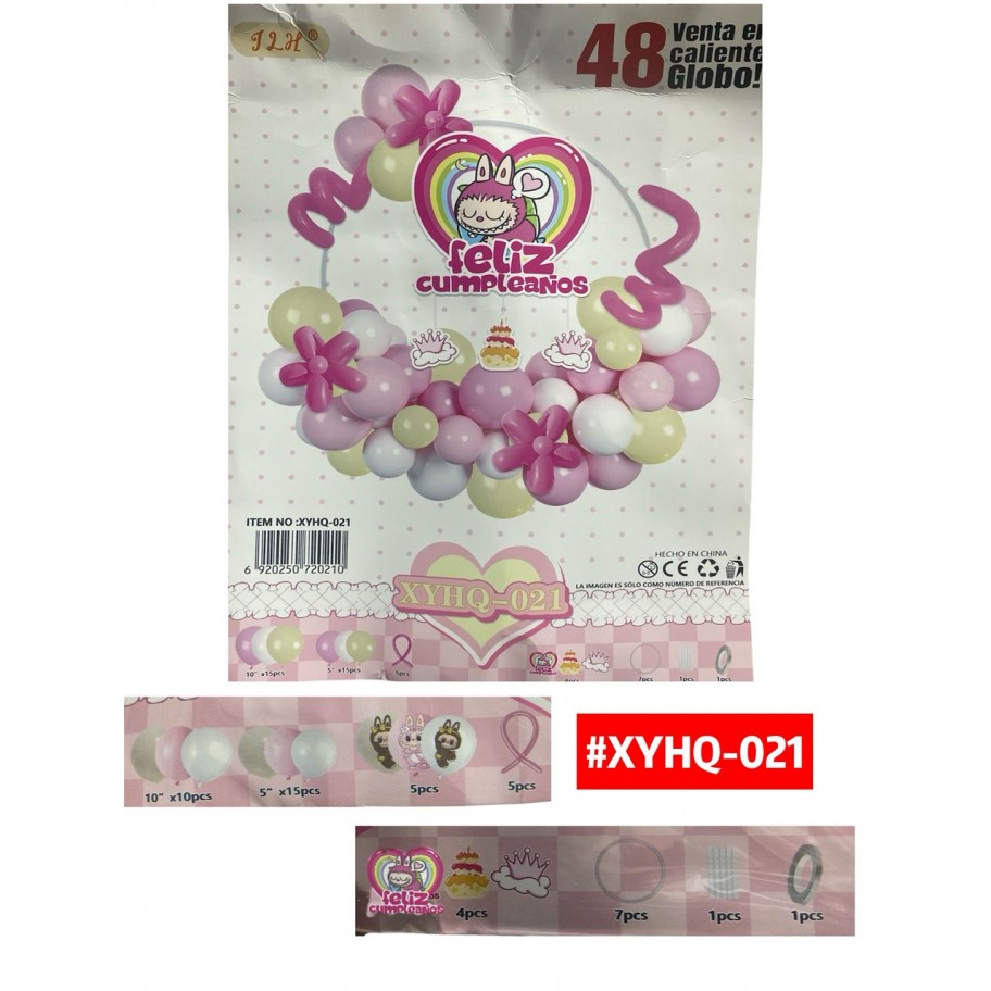 SET DE GLOBOS LABUBU CON BASE #XYHQ-021