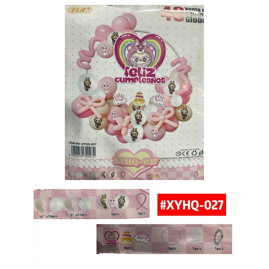 SET DE GLOBOS LABUBU CON BASE #XYHQ-027