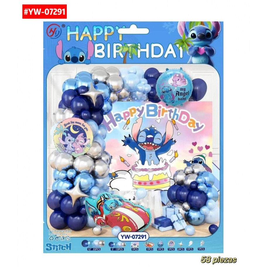 SET DE GLOBOS STITCH #YW-07291