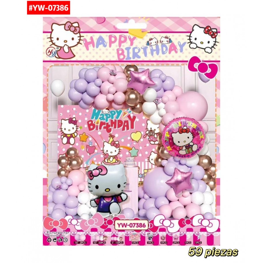 SET DE GLOBOS HELLO KITTY  #YW-07386