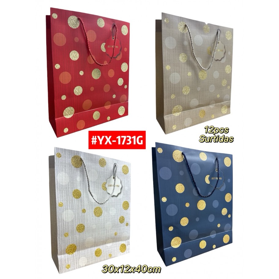 BOLSAS GRANDES DE REGALO 12uds #YX-1731G