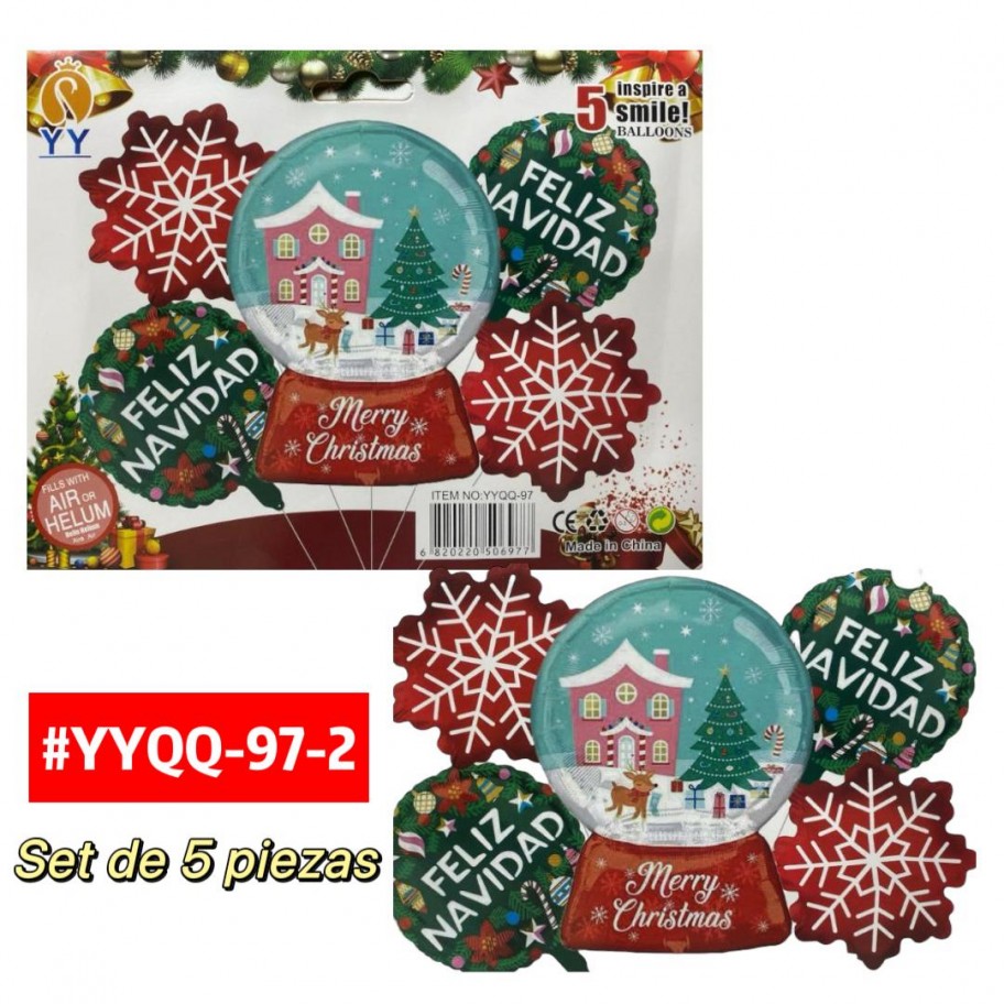 SET DE GLOBOS NAVIDAD 5pcs #YYQQ-97-2 P,U