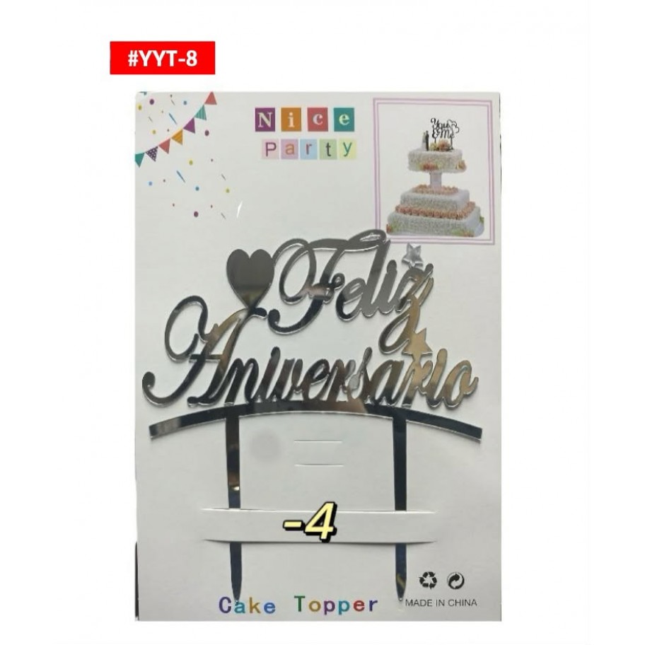 TOPPER FELIZ ANIVERSARIO  #YYT-8 P.U