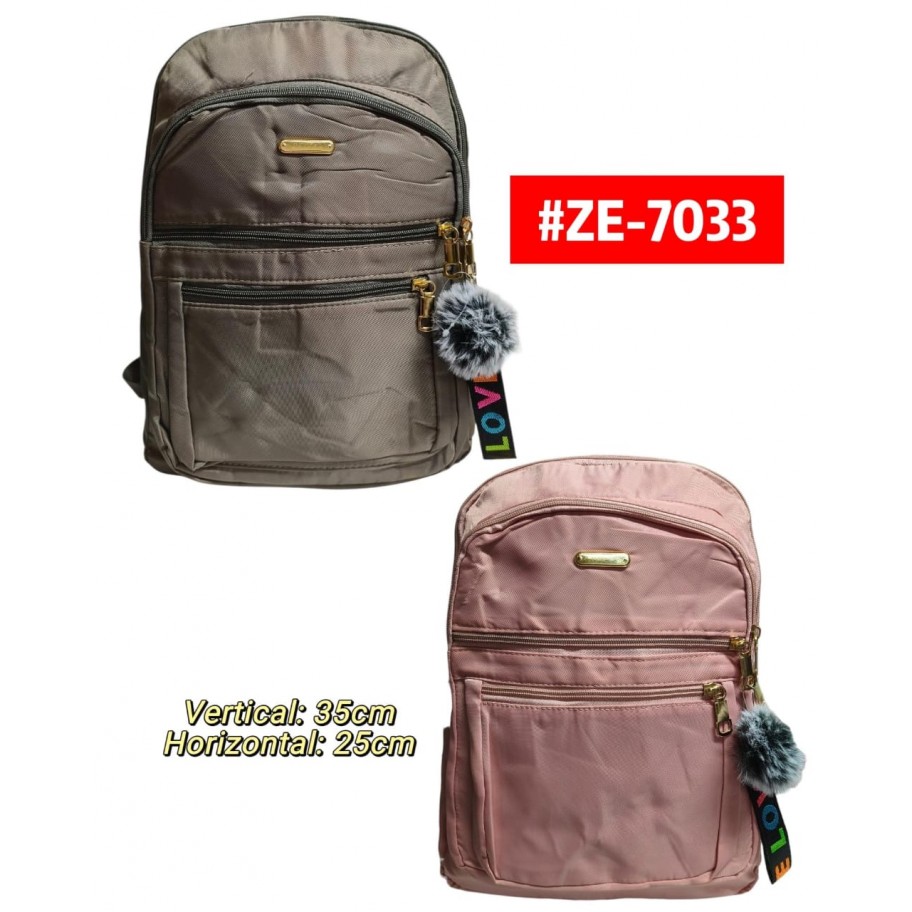 MORRAL UNICOLOR CON POMPON #ZE-7033 P.U