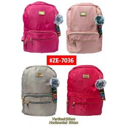 MORRAL UNICOLOR CON POMPON #ZE-7036 P.U