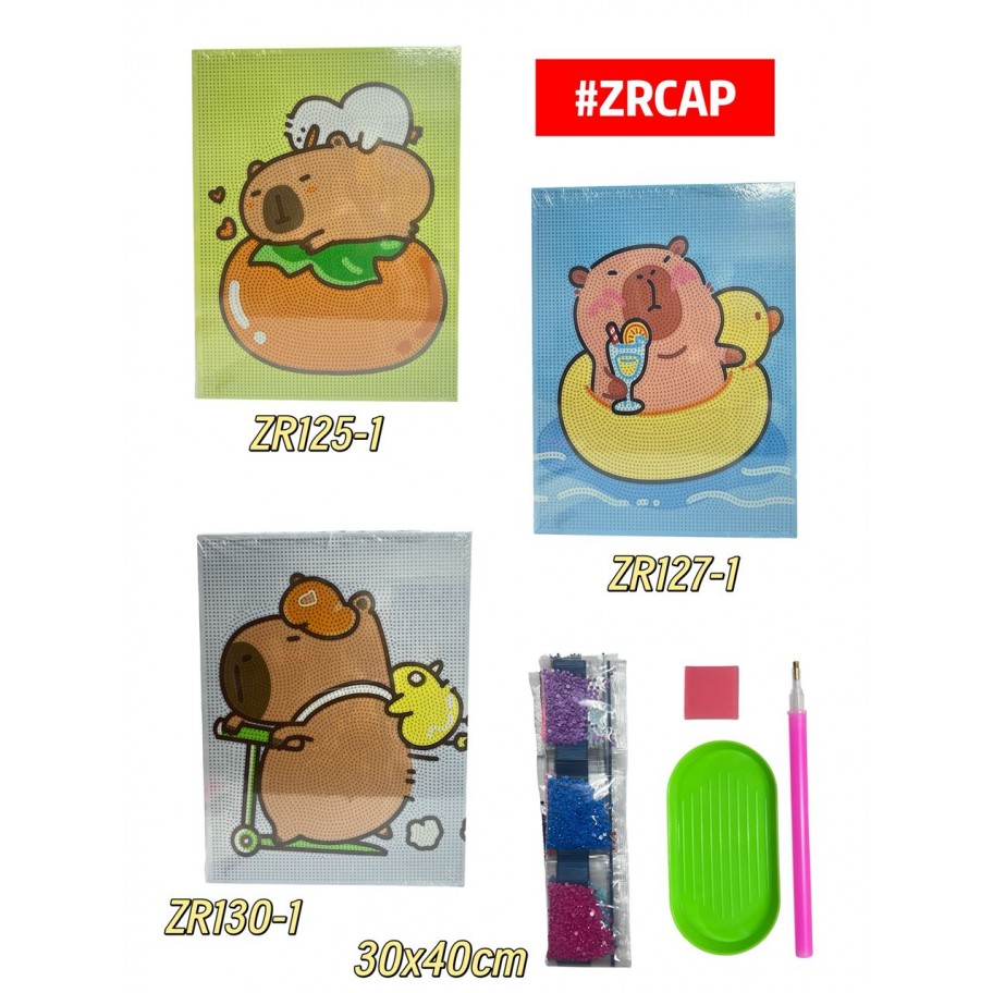 PINTURA DIAMANTE CAPYBARA 30x40cm #ZRCAP